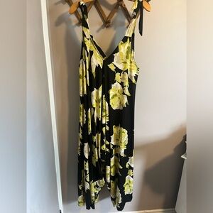 Lillia’s Bliss drop crotch jumpsuit romper with peonies and pockets small shop